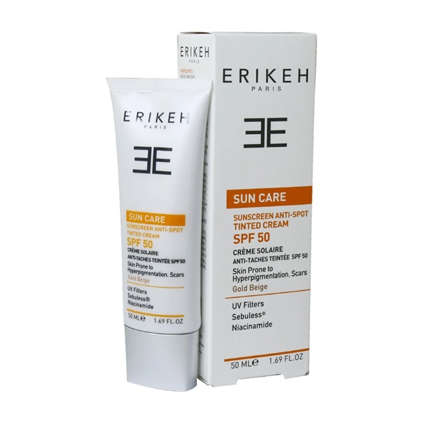 کرم ضد آفتاب ضد لک رنگ بژ طلایی SPF50 اریکه
